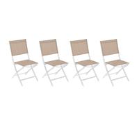 Hespéride Lot de 4 chaises de Jardin Pliantes Essentia Lin & Blanc