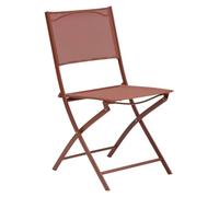 Hespéride - Lot de 4 Chaises de Jardin Pliantes Modula Acajou - Acier Traité Epoxy Texaline - Dim 46 x 52 x 87 cm - Meuble d'Extérieur Pliable