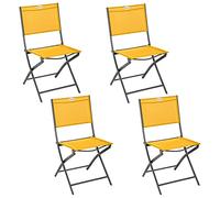 Hespéride - Lot de 4 Chaises de Jardin Pliantes Modula Moutarde - Acier Traité Epoxy Texaline - Dim 46 x 52 x 87 cm - Meuble d'Extérieur Pliable