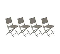 Hespéride - Lot de 4 Chaises de Jardin Pliantes Modula Noisette - Acier Traité Epoxy Texaline - Dim 46 x 52 x 87 cm - Meuble d'Extérieur Pliable