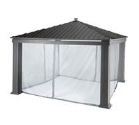 Hespéride - Moustiquaire pour tonnelle Patia Ardoise (4 Rideaux)