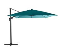 Parasol déporté et inclinable carré bleu canard Elea - 3 x 3 m - Hespéride