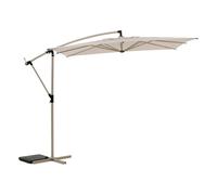 Parasol déporté carré ""Manoa"" argile & blé 2,5 x 2,5m en aluminium acier et polyester - Hespéride