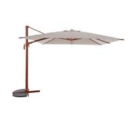 Hespéride - Parasol Déporté Carré Melhia Terracotta/Lin 3 x 3 m Anti-rouille Acier Tissu Déperlant Inclinable Protection Soleil pour Jardin Terrasse