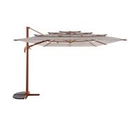 Hespéride - Parasol Déporté Rectangulaire Melhia Terracotta/Lin - 4 x 3 m - Aluminium Anti Rouille, Rotatif 360°, Inclinable - Pour Jardin, Terrasse