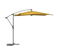 Hespéride - Parasol déporté rond Manoa Jaune moutarde et Graphite