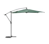Hespéride - Parasol Déporté Rond Manoa Vert & Gris 3 m Acier Anti-rouille Toile Déperlante Amovible Orientable 360° Protection Soleil pour Jardin Terrasse