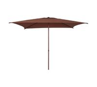 Hespéride - Parasol droit carré inclinable soya 2,5x2,5m acajou