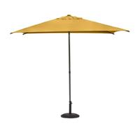 Hespéride - Parasol Droit Carré Soya Moutarde - 2,5x2,5m - Haute Protection UV, Toile Amovible Déperlante et Orientable - Structure Acier Traité Antirouille