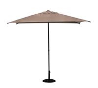 Hespéride - Parasol Droit Carré Soya Taupe - 2,5x2,5m - Haute Protection UV, Toile Amovible Déperlante et Orientable - Structure Acier Traité Antirouille