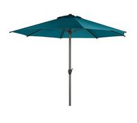 Parasol droit rond ""Loompa"" bleu canard 3m en aluminium - Hespéride