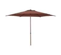 Hespéride - Parasol Droit Rond Soya Acajou - D2,7m - Haute Protection UV, Toile Amovible Déperlante et Orientable - Structure en Acier Traité Antirouille