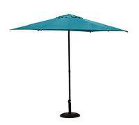 Hespéride - Parasol Droit Rond Soya Bleu - D2,7m - Haute Protection UV, Toile Amovible Déperlante et Orientable - Structure en Acier Traité Antirouille