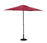 Hespéride - Parasol Droit Rond Soya Bordeaux - D2,7m - Haute Protection UV, Toile Amovible Déperlante et Orientable - Structure en Acier Traité Antirouille