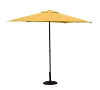 Hespéride - Parasol Droit Rond Soya Jaune Moutarde - D2,7m - Haute Protection UV, Toile Amovible Déperlante et Orientable - Structure en Acier Traité Antirouille