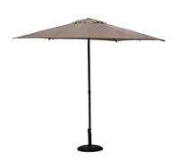 Hespéride - Parasol Droit Rond Soya Taupe - D2,7m - Haute Protection UV, Toile Amovible Déperlante et Orientable - Structure Acier Traité Antirouille