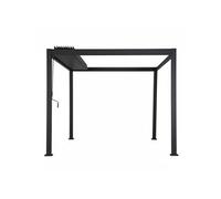 Hespéride Pergola bioclimatique toit rétractable Evora Graphite 4x3m - Aluminium autoportée