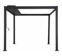 Hespéride Pergola bioclimatique toit rétractable Evora Graphite 4x3m - Aluminium autoportée