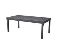 Table de jardin extensible ""Piazza"" graphite 12 places en aluminium traité époxy - Hespéride