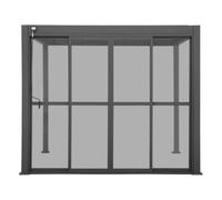 Hespéride - Portes Coulissantes Evora Graphite pour Pergola Grand Modèle 1/3 Côté L 236,5 x H 279 cm - Protection Soleil pour Jardin, Terrasse