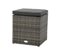 Hespéride Pouf de jardin en résine tressée Mayari – Gris ombre