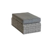 Hespéride - Pouf de jardin en résine tressée Moorea - L. 105 x H. 30 cm - Gris ombre - Moorea