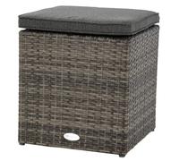 Hespéride - Pouf de jardin en résine tressée Mayari - Gris ombre - Mayari Gris G