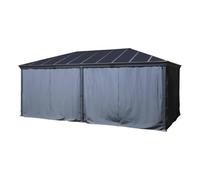 Hespéride - Rideau pour pergola autoportante Belize 6x3,6 m Gris Ardoise