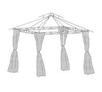 Hespéride - Rideaux moustiquaire pour tonnelle Fogo Noir (4 Rideaux)