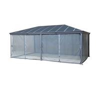 Hespéride - Rideaux moustiquaires pour pergola BELIZE - 3 6 x 6 m - Gris ardoise