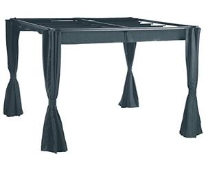 Hespéride - Rideaux pour tonnelle Palmeira Ardoise (4 Rideaux)