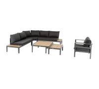 Salon De Jardin D'angle En Aluminium Paradize Graphite - 6 Places - Hespéride Multicolore