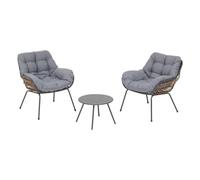 Hespéride - Salon de Jardin Duo Paopao Graphite en Acier traité en epoxy 2 Places