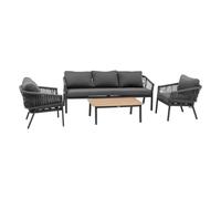 Hespéride - Salon de Jardin oriengo Anthracite et Graphite 5 Places en Aluminium traité époxy