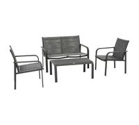 Hespéride – Salon de jardin Piazza – Alu et texaline – 4 places – Gris graphite