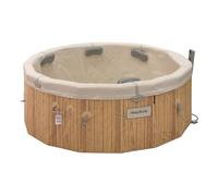 Hespéride - Spa Semi-Rigide Nordik Argile, Effet Bois, Ø 190 cm, 5-7 Personnes, 180 Jets, Connecté WiFi - pour Jardin, Terrasse