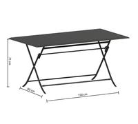 Table de jardin pliante rectangulaire ""Azua"" 6 places graphite en aluminium - Hespéride