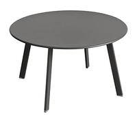 Table d'appoint de jardin ronde ""Saona"" graphite 70x40cm en acier traité époxy - Hespéride