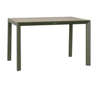 Hespéride Table de jardin EVASION rectangulaire 4 places Aluminium traité époxy Lin/Vert laurier