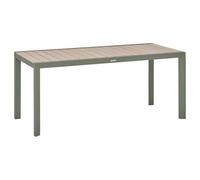 Hespéride Table de jardin Evasion Rectangulaire aluminium 6 places effet bois Beige lin/laurier