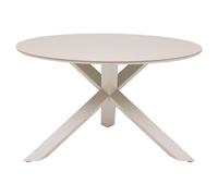 Table de jardin ronde alu verre oryon argile - 6 places - hespéride