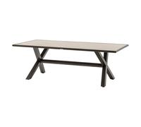 Hespéride - Table de Jardin axiome Praline et Marron 8 Places en Aluminium