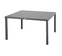 Table de jardin carrée Piazza graphite 8 places en aluminium traité époxy - Hespéride - Graphite