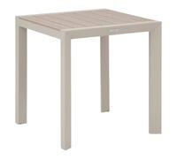 Hespéride - Table de Jardin Evasion Argile - 2 Places - Aluminium Traité Epoxy Antirouille Lattes Aluminium Effet Bois