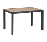 HESPERIDE - Table de Jardin évasion Effet Bois Honey et Graphite 4 Places Lates en Aluminium