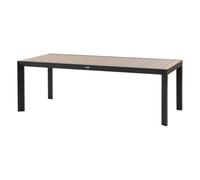 Hespéride Table de jardin Évasion rectangulaire en aluminium effet bois 8 places Honey Graphite