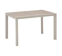 Hespéride - Table de Jardin évasion Effet Bois Lin et Argile 4 Places Lates en Aluminium