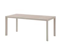 Table de jardin ""Évasion"" effet bois lin & argile 6 places lates en aluminium - Hespéride