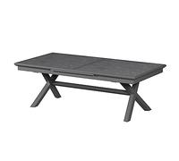 Table de jardin extensible ""Axiome"" ardoise granitée 12 places en aluminium traité époxy - Hespéride