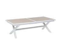 Hespéride - Table de Jardin Extensible Axiome Beige Lin - 12 Places - Aluminium Traité Epoxy Antirouille - Meuble d'Extérieur à Rallonge Automatique